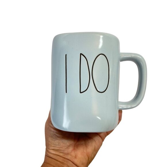 Rae‎ Dunn Artisan Collection "I Do" Light Blue Ceramic Mug Dishwasher Safe - Picture 1 of 4